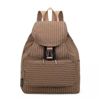 Рюкзак в клетку винтажный, рюкзак для поездок на работу, легкий нейлоновый рюкзак коричневый