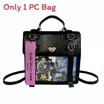 Рюкзак в японском стиле однотонный уличный большой вместимости итабаг прозрачный