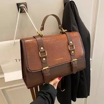 Рюкзак в стиле Academy 2023, осенняя новая сумка в стиле ретро с крокодиловым узором, сумка на одно плечо, большая вместительная сумка через плечо для женщин