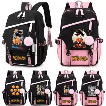 Рюкзак в стиле аниме Dragon Ball для женщин, парусиновая сумка для ноутбука, школьная сумка для девочек-подростков, женская дорожная сумка Mochila