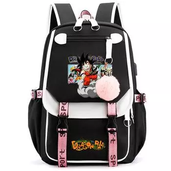 Рюкзак в стиле аниме Dragon Ball для женщин, парусиновая сумка для ноутбука, школьная сумка для девочек-подростков, женская дорожная сумка Mochila