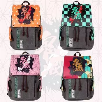 Рюкзак в стиле аниме, креативный холст Agatsuma Zenitsu Kamado Tanjirou, школьная сумка