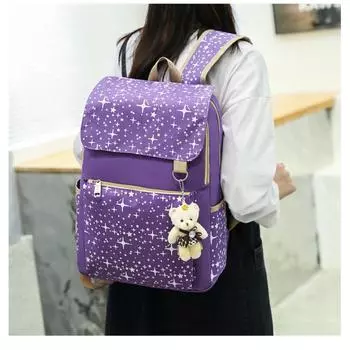 Рюкзак в стиле Fantasy Academy с принтом, рюкзак с изображением маленького медвежонка, школьный портфель для девочек one size розовый