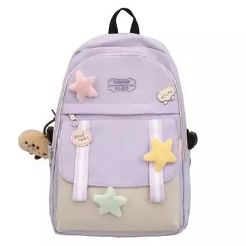 Рюкзак в стиле колледжа, большой вместимости, легкий рюкзак, школьная сумка для учеников младших и старших классов фиолетовый