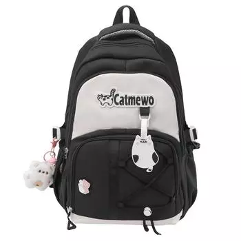 Рюкзак в стиле колледжа, большой вместительный рюкзак для путешествий, школьный рюкзак для учеников младших классов средней школы чёрный