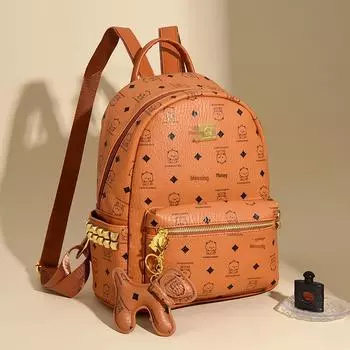 Рюкзак в стиле ретро Western Commuter для женщин с принтом медведя — стильный, легкий и универсальный для работы или учебы Single bag розовый