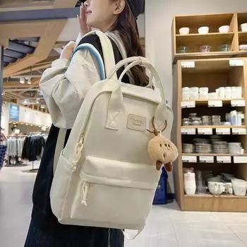 Рюкзак в студенческом стиле большой емкости, школьный рюкзак для путешествий, компьютерный рюкзак чёрный