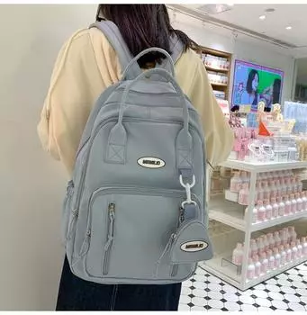 Рюкзак в студенческом стиле большой емкости, однотонный школьный рюкзак для студентов