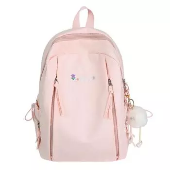 Рюкзак в студенческом стиле для девочек, школьный, для компьютера, студенческий, для учебников розовый