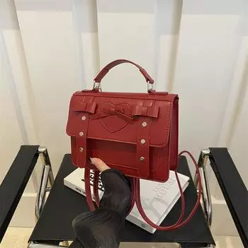 Рюкзак в студенческом стиле, модная высококачественная сумка, многофункциональная, универсальная, одно плечевая женская сумка-мессенджер красный