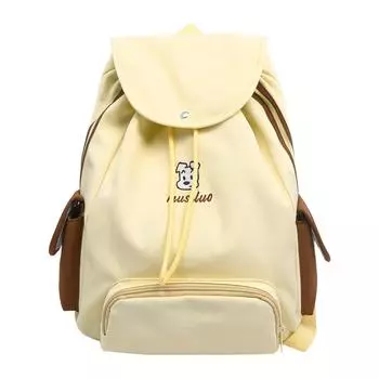 Рюкзак в студенческом стиле, женский, для активного отдыха, легкий, на шнурке, школьный рюкзак большой вместимости жёлтый