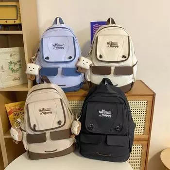 Рюкзак в студенческом стиле, женский школьный рюкзак для школьников, школьная сумка большой вместимости для подростков хаки