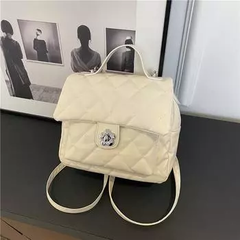 Рюкзак Xiaoxiangfeng женский 2025 новый модный рюкзак в форме ромба универсальный вместительный портативный портфель чёрный