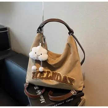 Рюкзак женская сумка большой вместимости 2024 года, новая осенняя сумка через плечо, сумка-тоут премиум-класса для поездок на работу чёрный