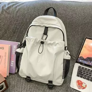 Рюкзак женская сумка повседневная модная универсальная большая вместимость нейлоновый женский дорожный рюкзак чёрный