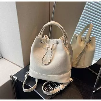 Рюкзак женский 2024 года, новая мода, High Sense, нишевый ретро-многофункциональный уличный трендовый рюкзак через плечо чёрный