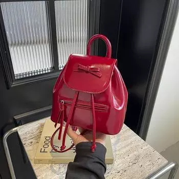 Рюкзак женский 2024 новый дизайн Niche Chain портативная корейская сумка-ведро небольшой легкий дорожный рюкзак чёрный