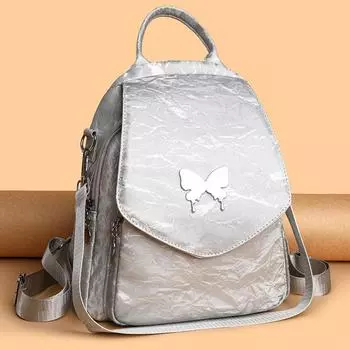 Рюкзак женский бархатный бант большой емкости рюкзак для поездок на работу и обратно многофункциональный школьный рюкзак для студентов чёрный