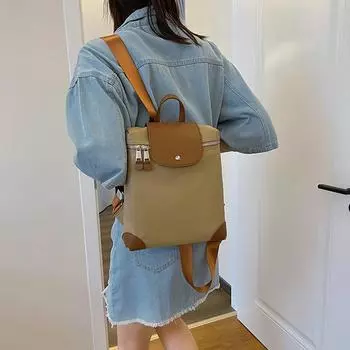 Рюкзак женский большой емкости 2024 Новая модная повседневная сумка премиум легкий дорожный рюкзак чёрный