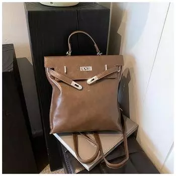 Рюкзак женский большой емкости 2024 новый повседневный портативный платиновый рюкзак школьная сумка нишевый легкий дорожный рюкзак чёрный