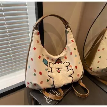 Рюкзак женский большой емкости 2024 новый повседневный нишевый дизайн многофункциональный двойной плечевой мешок сумка для пельменей бежевый