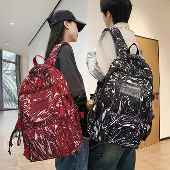 Рюкзак женский большой емкости Граффити школьный рюкзак студенческий дорожный рюкзак красный