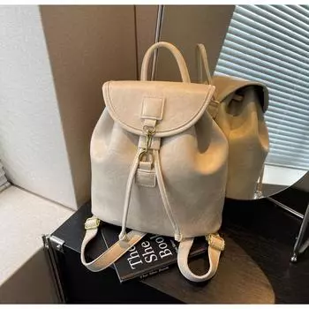 Рюкзак женский большой емкости повседневный нишевый дизайн портативный корейский выпуск школьная сумка уличный тренд премиум-рюкзак Sense чёрный