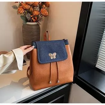 Рюкзак женский большой емкости повседневный нишевый дизайн модный портативный корейский школьный рюкзак премиум-класса дорожный рюкзак коричневый