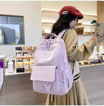 Рюкзак женский большой вместимости, рюкзак для учащихся старших классов средней школы, школьная сумка для кампуса пятого класса начальной школы розовый