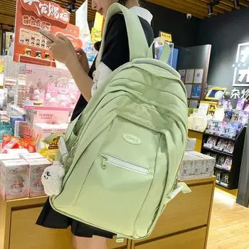 Рюкзак женский большой вместимости, школьный рюкзак для младших и старших классов средней школы, колледжа чёрный