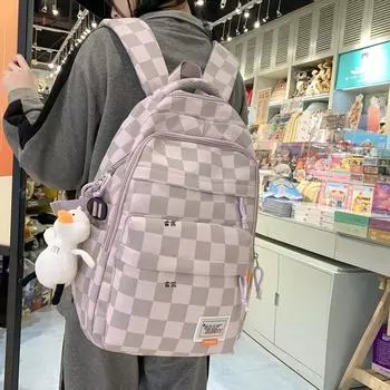 Рюкзак Женский кампус Младший школьник Школьный рюкзак большой емкости белый