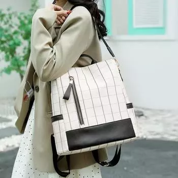 Рюкзак Женский легкий рюкзак большой вместимости для пригородных путешествий бежевый