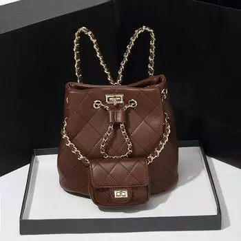 Рюкзак женский Летний Новый Рюкзак с ромбовидной цепочкой Корейская версия Высокая ценность Маленькая квадратная сумка Сумка через плечо Сумка-кроссбоди Трендовый