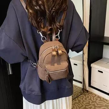 Рюкзак женский модный премиум текстура нишевый дизайн портативный корейский выпуск школьная сумка для студентов ретро дорожный рюкзак чёрный