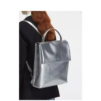 Рюкзак женский модный, рюкзак большой вместимости, сумка для путешествий, лазерная серебристая длина 35 см, ширина 12 см, высота 36 см серебряный