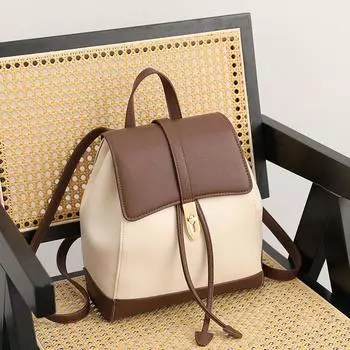 Рюкзак женский модный рюкзак женский плечи большой емкости ретро британский стиль школьный рюкзак студентки коричневый