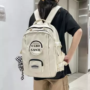 Рюкзак женский нейлоновый рюкзак большой вместимости школьный ранец для учащихся старших классов средней школы розовый