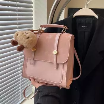 Рюкзак женский новый модный многофункциональный женский рюкзак простой рюкзак текстурный рюкзак сумка-мессенджер сумка в стиле колледжа no pendant чёрный