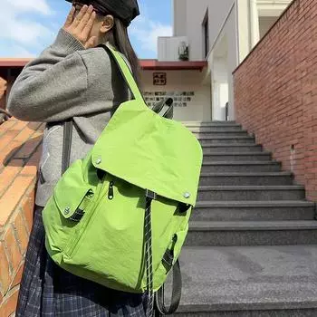 Рюкзак женский однотонный легкий школьный рюкзак в студенческом стиле для старшеклассников большой вместимости дорожный рюкзак синий