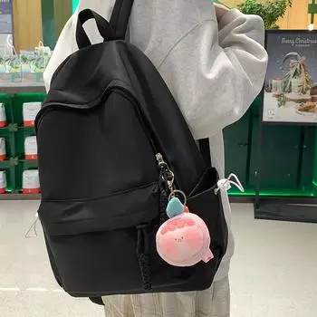 Рюкзак женский однотонный рюкзак для учащихся средних школ, школьная сумка чёрный