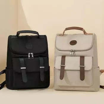 Рюкзак женский однотонный школьный рюкзак большой емкости чёрный