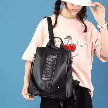 Рюкзак женский премиум модный узор с каменным узором и буквами дорожная женская сумка двойного назначения через плечо