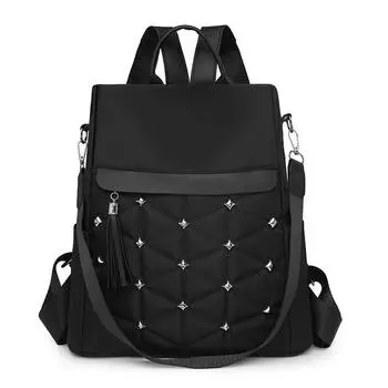 Рюкзак женский противокражный для поездок и работы, большой вместимости, школьный чёрный