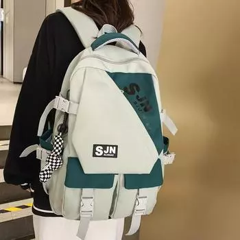 Рюкзак женский рюкзак контрастного цвета студенческий школьный портфель синий