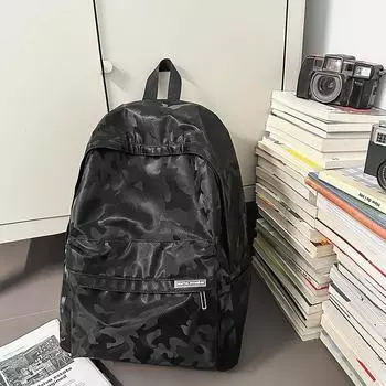 Рюкзак Женский рюкзак Рюкзак для учеников средней школы, старшеклассников, студентов Колледжа Школьная сумка Модный спортивный Большой вместимости Водонепроницаемый Дорожная сумка Мужская сумка чёрный