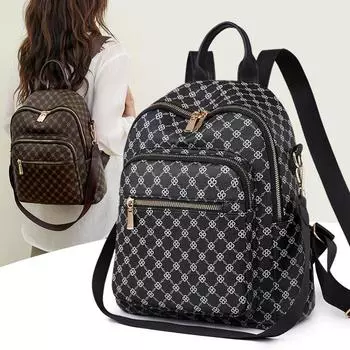 Рюкзак женский рюкзак с принтом букв большой емкости дорожный рюкзак женский чёрный