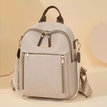 Рюкзак женский рюкзак ткань Оксфорд большая вместимость дорожная сумка бежевый