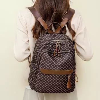 Рюкзак женский школьный дорожная сумка рюкзак большой емкости коричневый