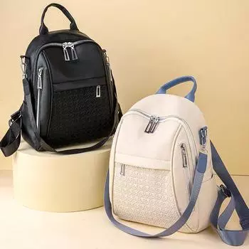 Рюкзак женский студенческий школьный кожаный рюкзак женская дорожная сумка чёрный