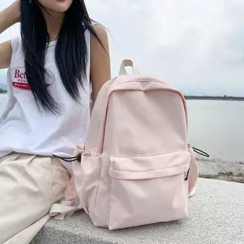 Рюкзак женский студент колледжа старшеклассник езда на работу простой школьный рюкзак для путешествий на открытом воздухе белый